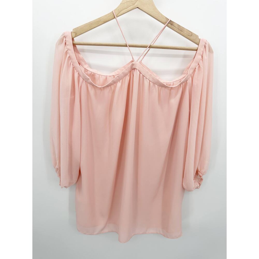 1.State Pink Off The Shoulder Long Sleeve Blouse Women's Size‎ Medium M